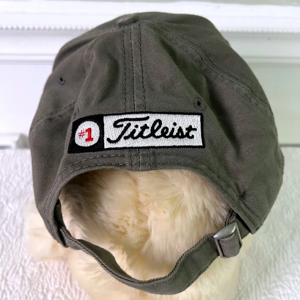 Titleist Golf Hat OSFM Mens Adjustable New Era FJ Logo Olive Green Baseball Cap